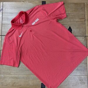 Nike Men's Ohio State Buckeyes Dri-FIT Victory Polo Red Stripe Golf Shirt Size L